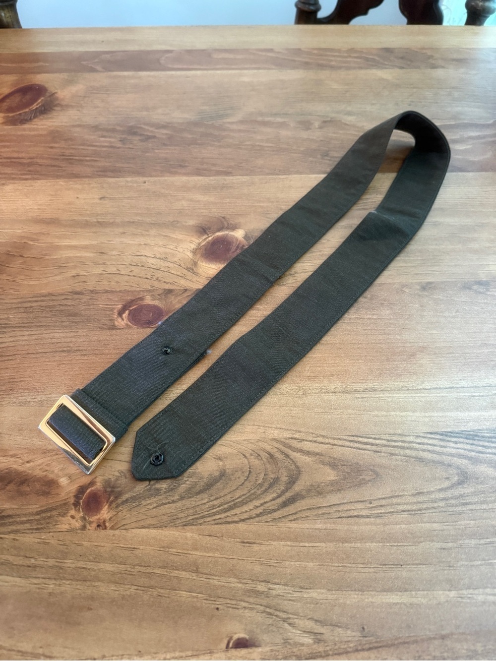 Men's Olive Green Canvas Belt Bag Strap with Gold Buckle Army Jasper LM
